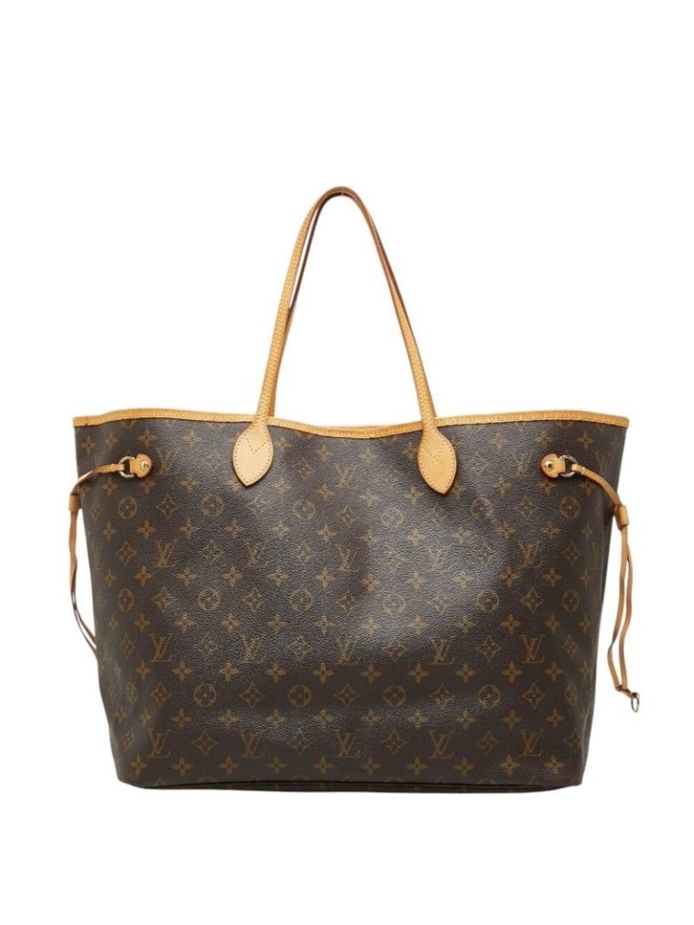 Louis Vuitton Monogram Neverfull GM Tote Shoulder Bag Brown Leather